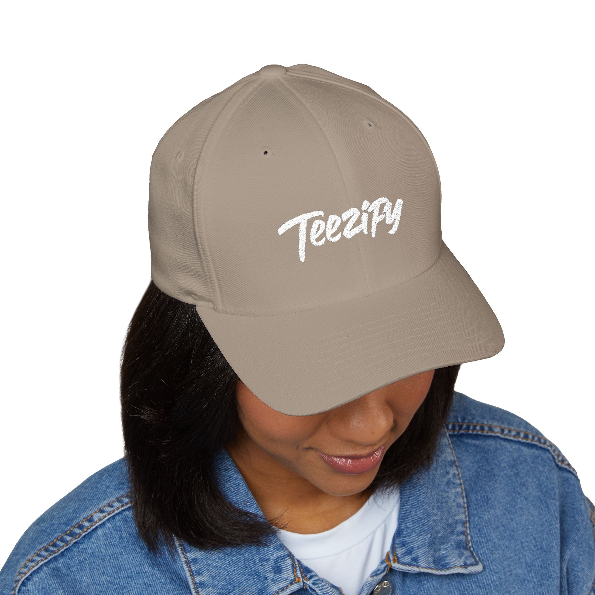 Embroidered 'Teezify' Structured Cap — Minimal Script Baseball Hat