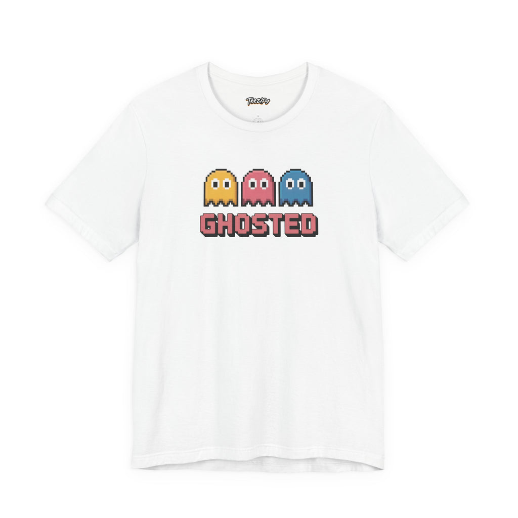 Ghosted Retro Arcade Tee — Pixel Ghosts Graphic Shirt