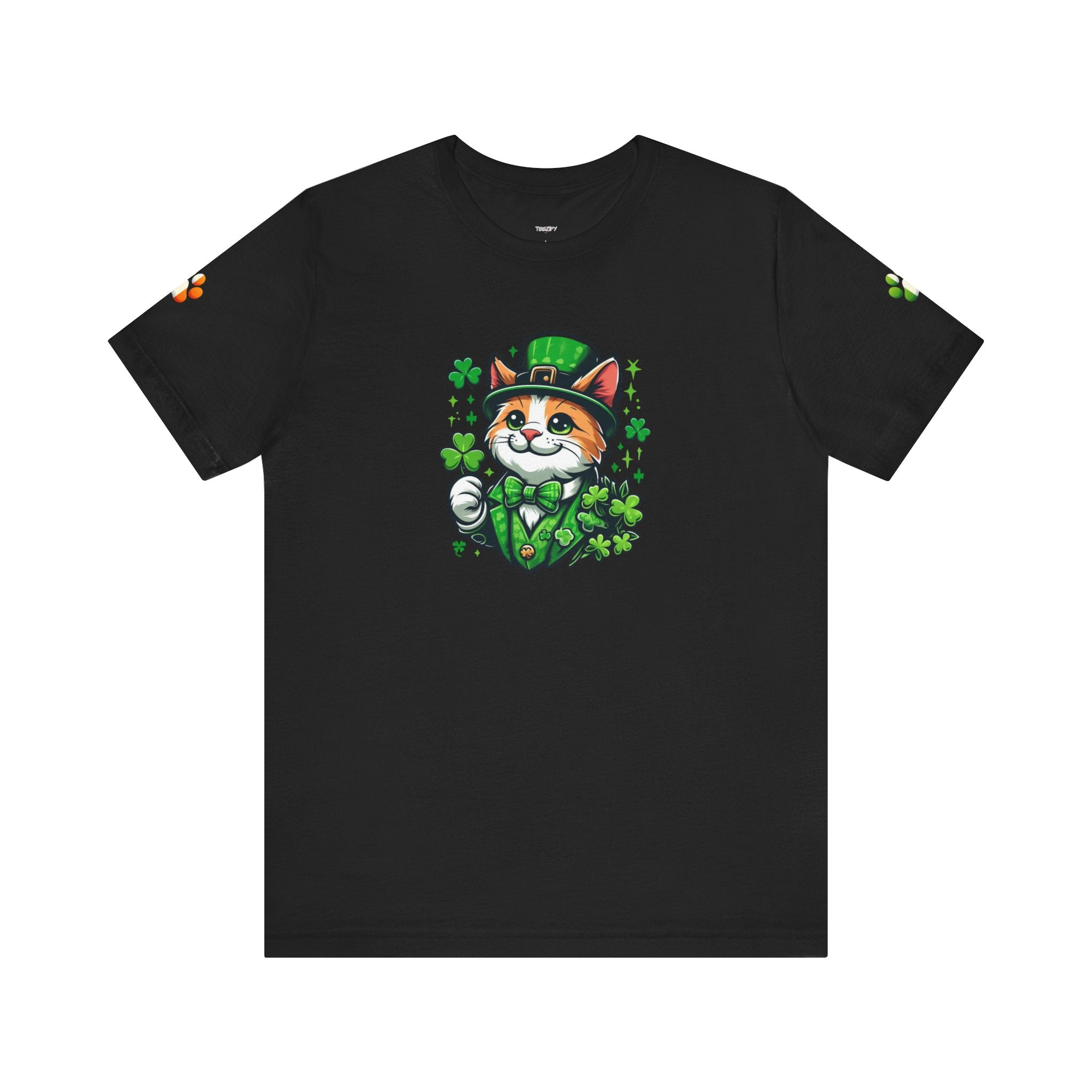 St. PAWty's Lucky Kitty Cat Saint Patrick's Day Unisex Jersey Short Sleeve Tee